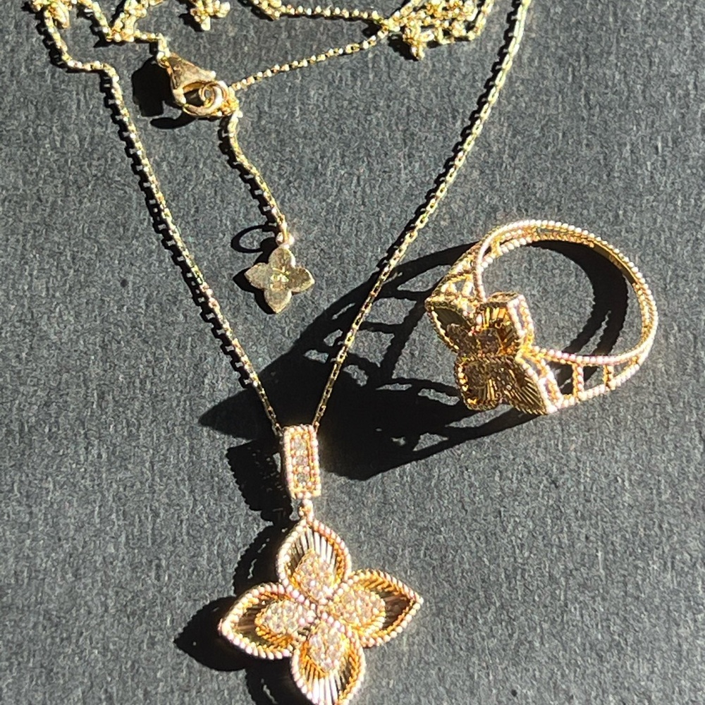 18k gold Necklace and Ring Set - Picture 14 of 15